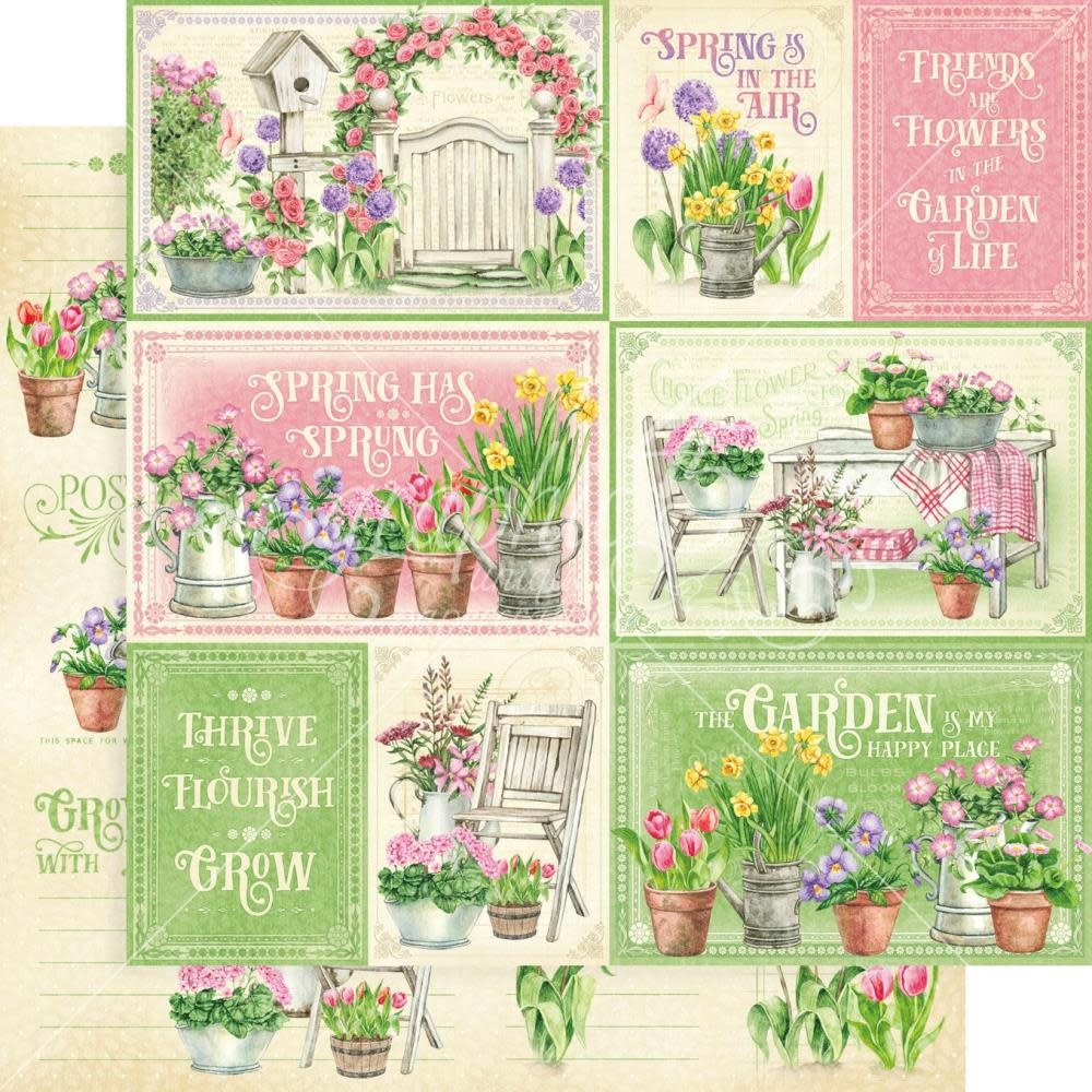 GRAPHIC 45 GRAPHIC 45 GROW WITH LOVE COLLECTION FRIENDS AND FLOWERS 12x12 CARDSTOCK