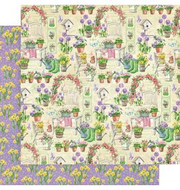 GRAPHIC 45 GRAPHIC 45 GROW WITH LOVE COLLECTION TIPTOE THROUGH THE TULIPS 12x12 CARDSTOCK