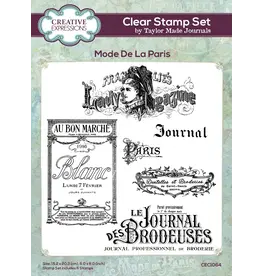 CREATIVE EXPRESSIONS CREATIVE EXPRESSIONS TAYLOR MADE JOURNALS MODE DE LA PARIS 6x8 CLEAR STAMP SET