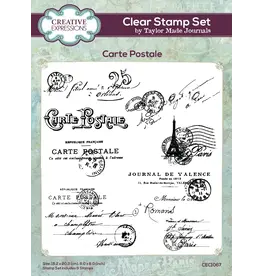 CREATIVE EXPRESSIONS CREATIVE EXPRESSIONS TAYLOR MADE JOURNALS CARTE POSTALE 6x8 CLEAR STAMP SET