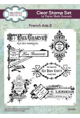 CREATIVE EXPRESSIONS CREATIVE EXPRESSIONS TAYLOR MADE JOURNALS FRENCH ADS 2 6x8 CLEAR STAMP SET