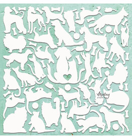 MINTAY MINTAY CHIPPIES - DECOR CATS & DOGS 12x12 CHIPBOARD