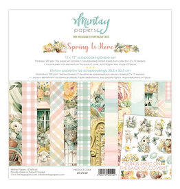 MINTAY MINTAY SPRING IS HERE 12x12 COLLECTION PACK 12 SHEETS + BONUS CUTOUTS