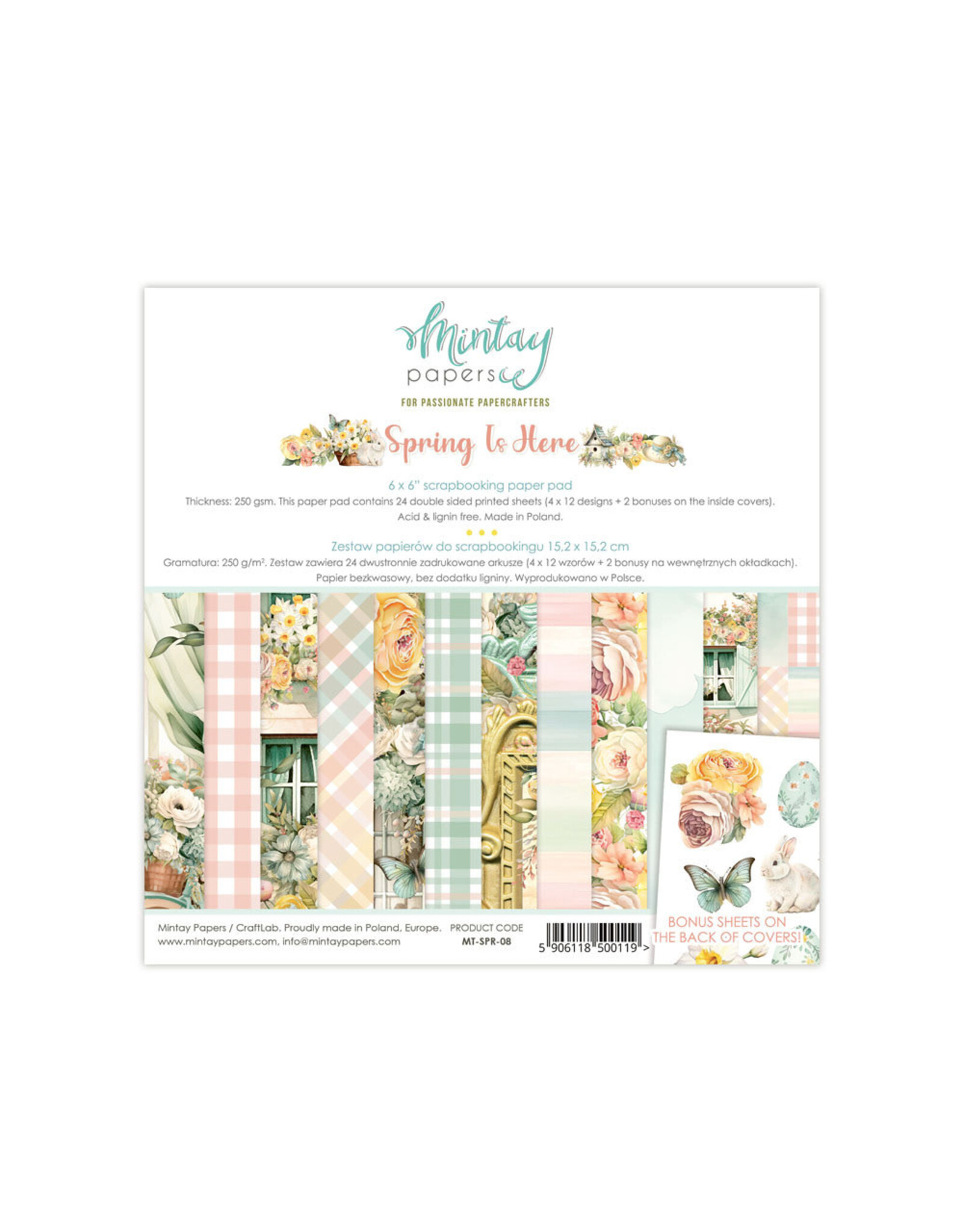MINTAY MINTAY SPRING IS HERE 6x6 PAPER PAD 24 SHEETS