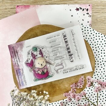 CHOU & FLOWERS CHOU & FLOWERS HORS-SÉRIE DOUDOULAND LES ASTROS COLLECTION DOUDOU CAPRICORNE CLEAR STAMP SET