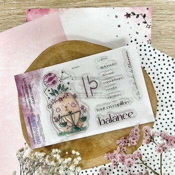 CHOU & FLOWERS CHOU & FLOWERS HORS-SÉRIE DOUDOULAND LES ASTROS COLLECTION DOUDOU BALANCE CLEAR STAMP SET