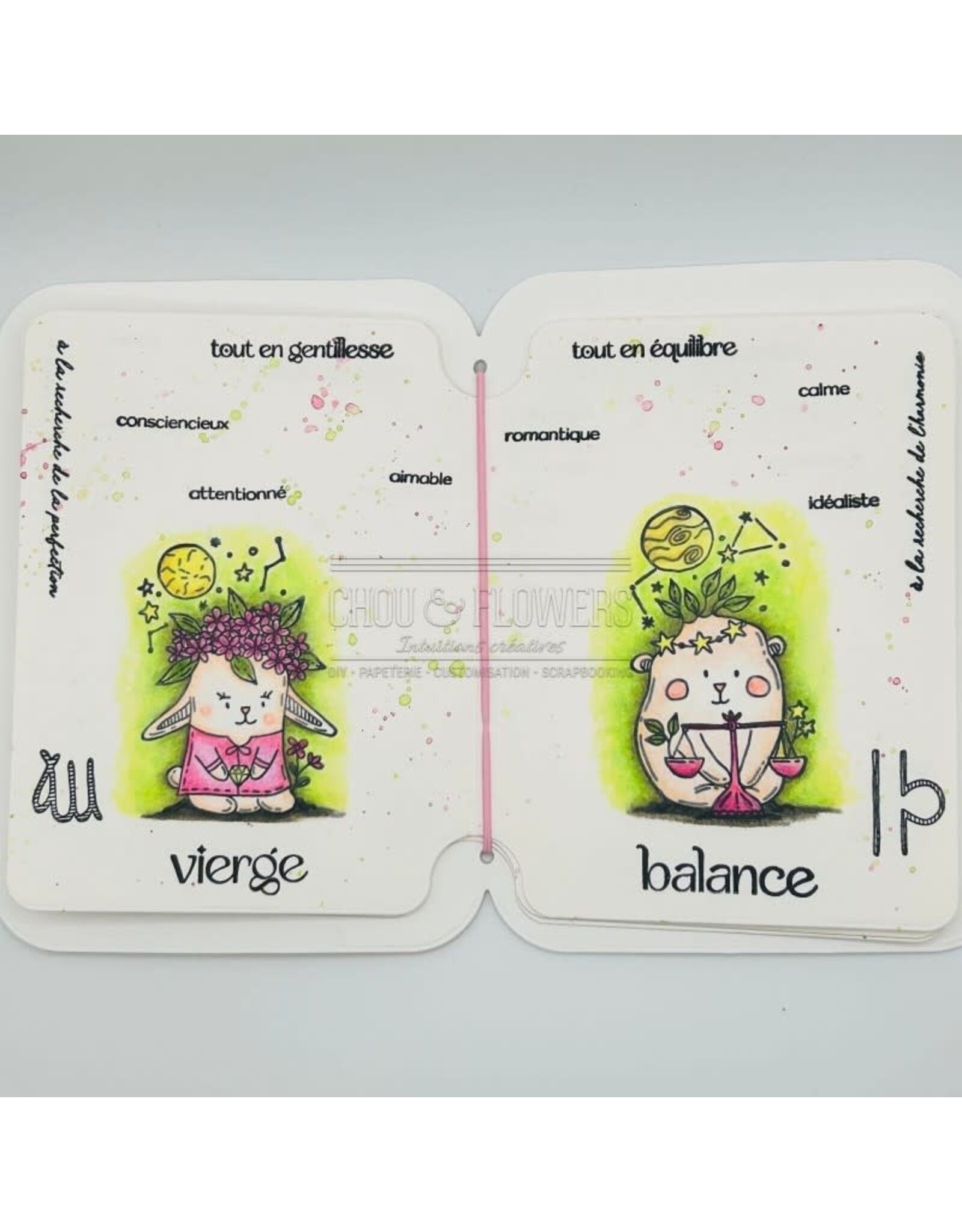 CHOU & FLOWERS CHOU & FLOWERS HORS-SÉRIE DOUDOULAND LES ASTROS COLLECTION DOUDOU BALANCE CLEAR STAMP SET