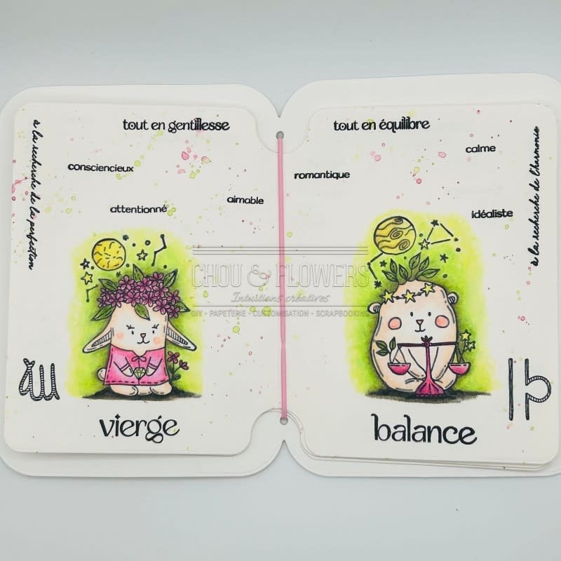 CHOU & FLOWERS CHOU & FLOWERS HORS-SÉRIE DOUDOULAND LES ASTROS COLLECTION DOUDOU BALANCE CLEAR STAMP SET