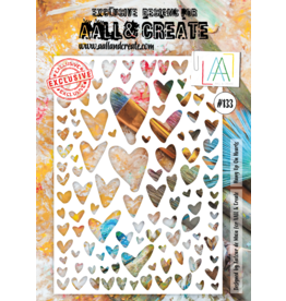 AALL & CREATE AALL & CREATE AUTOUR DE MWA #133 HUNG UP ON HEARTS A4 STENCIL