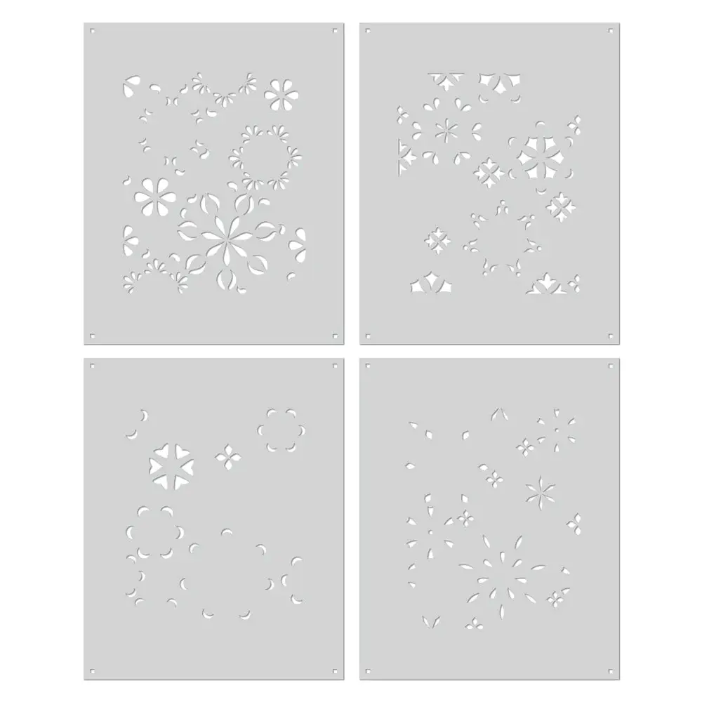 HERO ARTS HERO ARTS COLOR LAYERING MANDALA FLOWER PATTERN STENCIL SET 4/PK