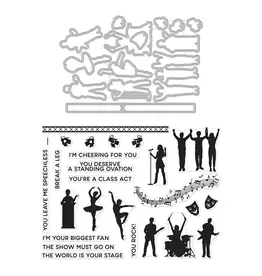 HERO ARTS HERO ARTS STAMP BUNDLE RALPH TYNDALL DESIGNS CENTER STAGE CLEAR STAMP & DIE SET