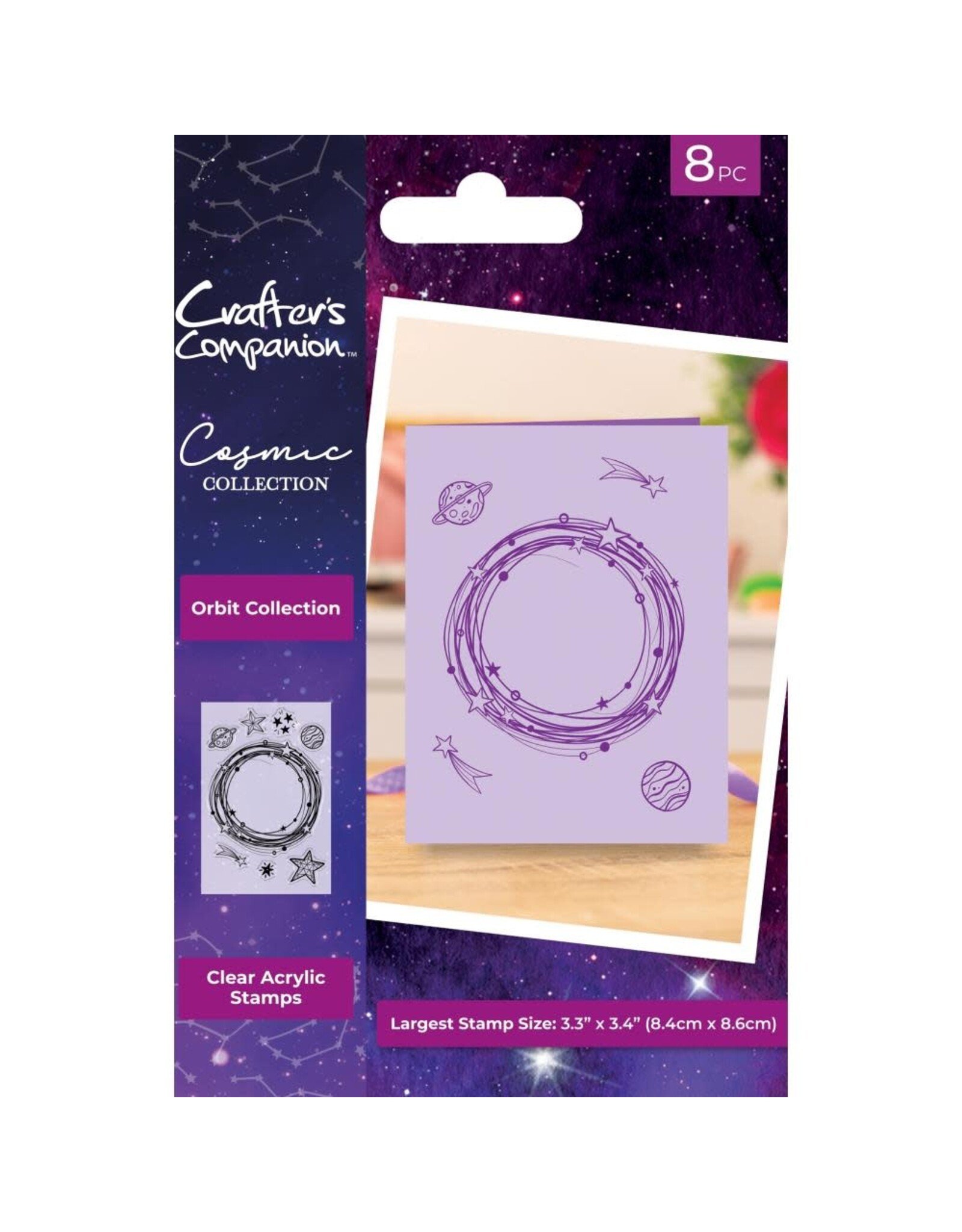 CRAFTERS COMPANION CRAFTERS COMPANION COSMIC COLLECTION ORBIT COLLECTION CLEAR STAMP SET