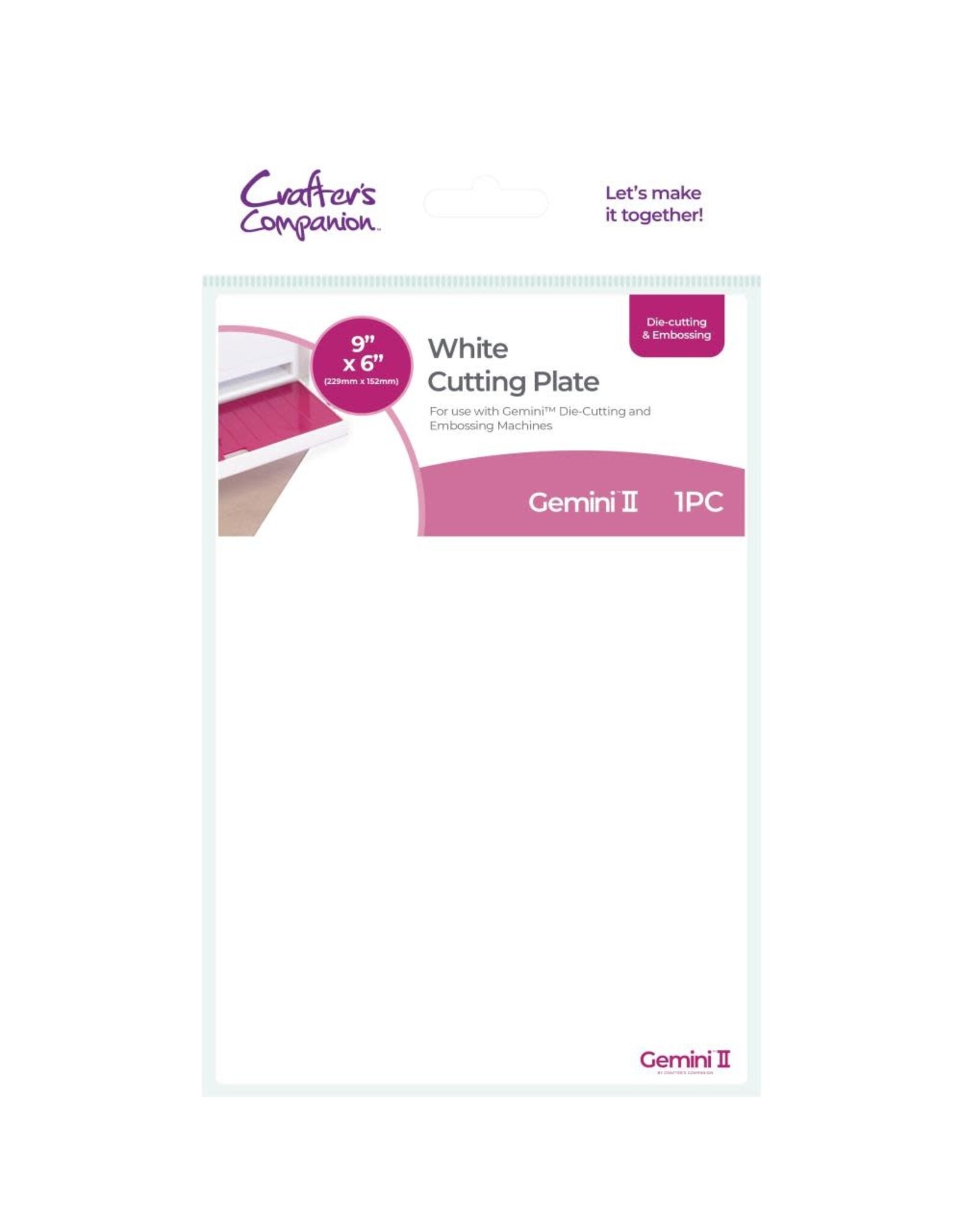 CRAFTERS COMPANION CRAFTER'S COMPANION WHITE CUTTING PLATE FOR GEMINI II 6"X9"