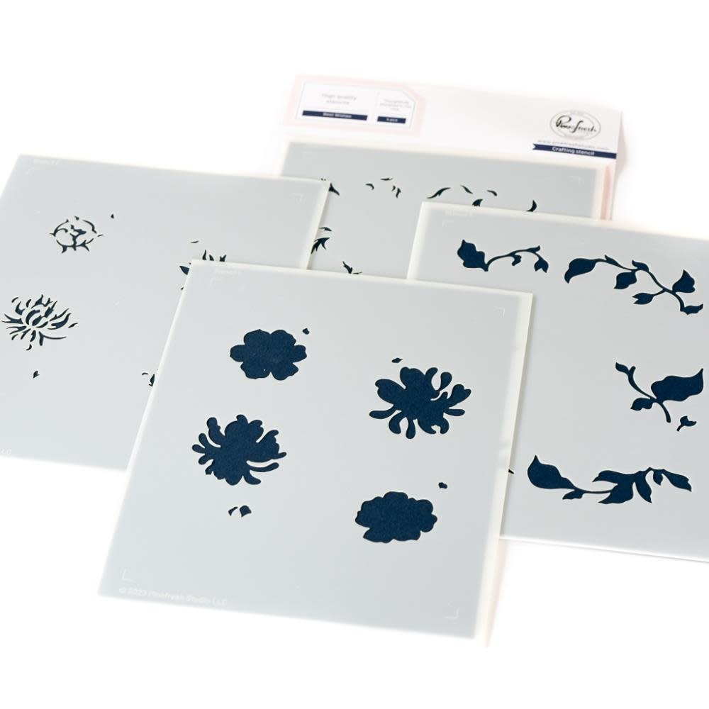 PINKFRESH PINKFRESH STUDIO BEST WISHES STENCIL SET 4/PK