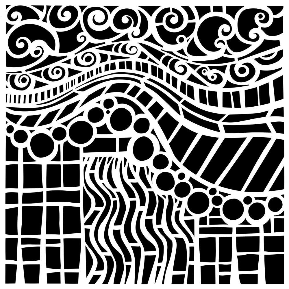 CRAFTERS WORKSHOP THE CRAFTER'S WORKSHOP CATHLIN LARSEN BUBBLE SWIRL 6x6 STENCIL