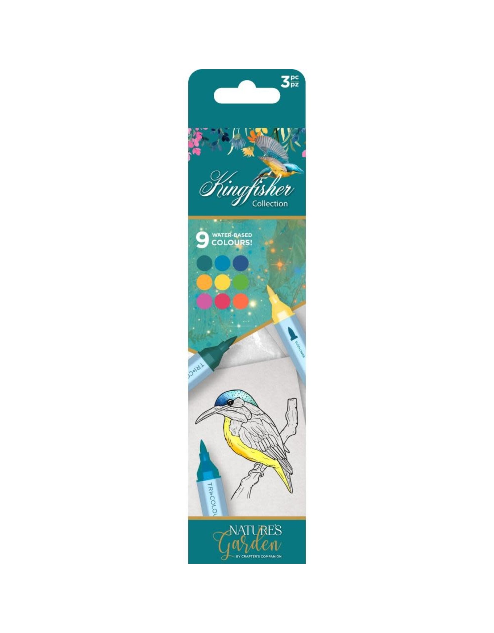 SPECTRUM NOIR SPECTRUM NOIR KINGFISHER COLLECTION TRI COLOUR AQUA MARKERS 3/PK