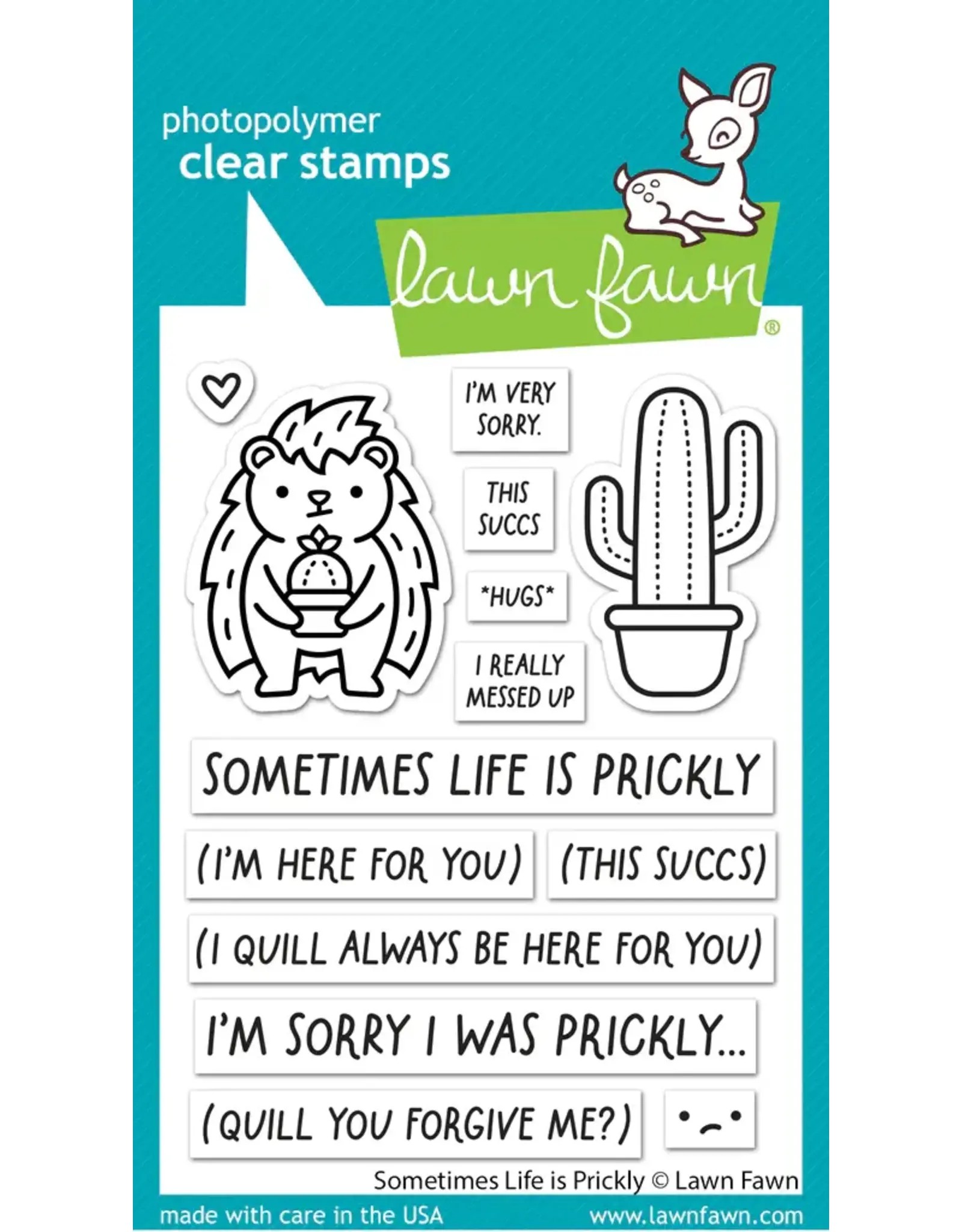 LAWN FAWN LAWN FAWN SOMETIMES LIFE IS PRICKLY CLEAR STAMP SET