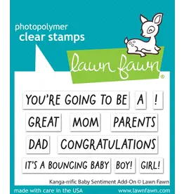 LAWN FAWN LAWN FAWN KANGA-RRIFIC BABY SENTIMENT ADD-ON CLEAR STAMP SET