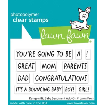 LAWN FAWN LAWN FAWN KANGA-RRIFIC BABY SENTIMENT ADD-ON CLEAR STAMP SET