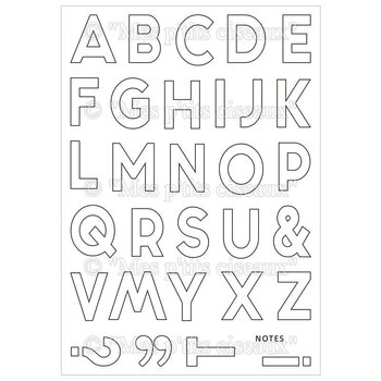 MES P'TITS CISEAUX MES P'TITS CISEAUX COLLECTION VERTICALITÉ ALPHABET CONTOURS CLEAR STAMP SET