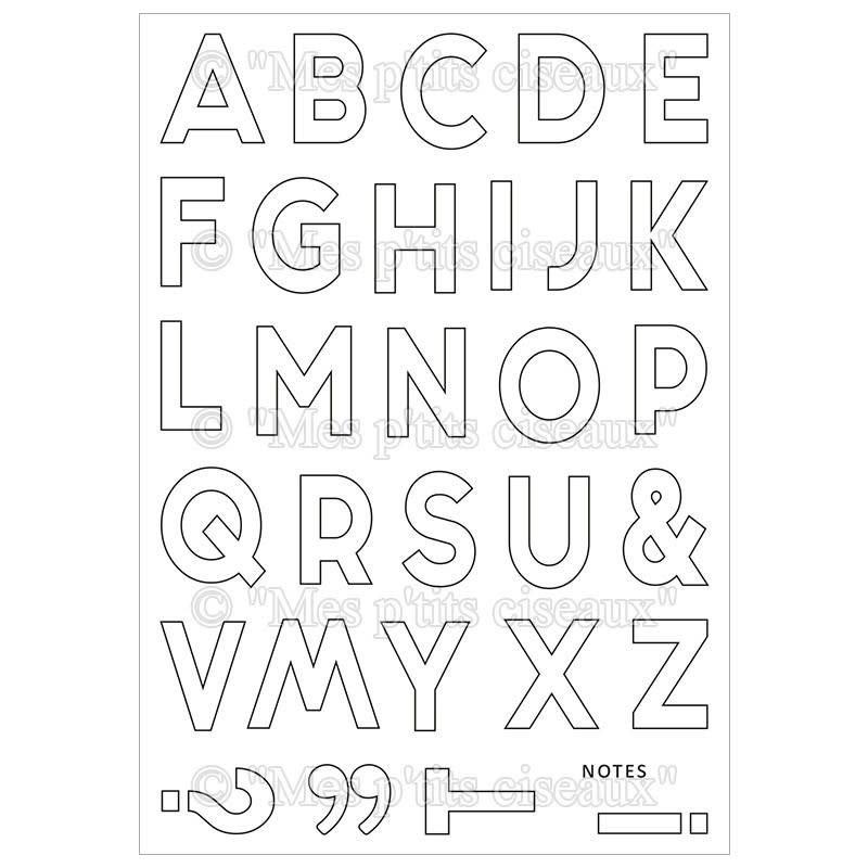 MES P'TITS CISEAUX MES P'TITS CISEAUX COLLECTION VERTICALITÉ ALPHABET CONTOURS CLEAR STAMP SET