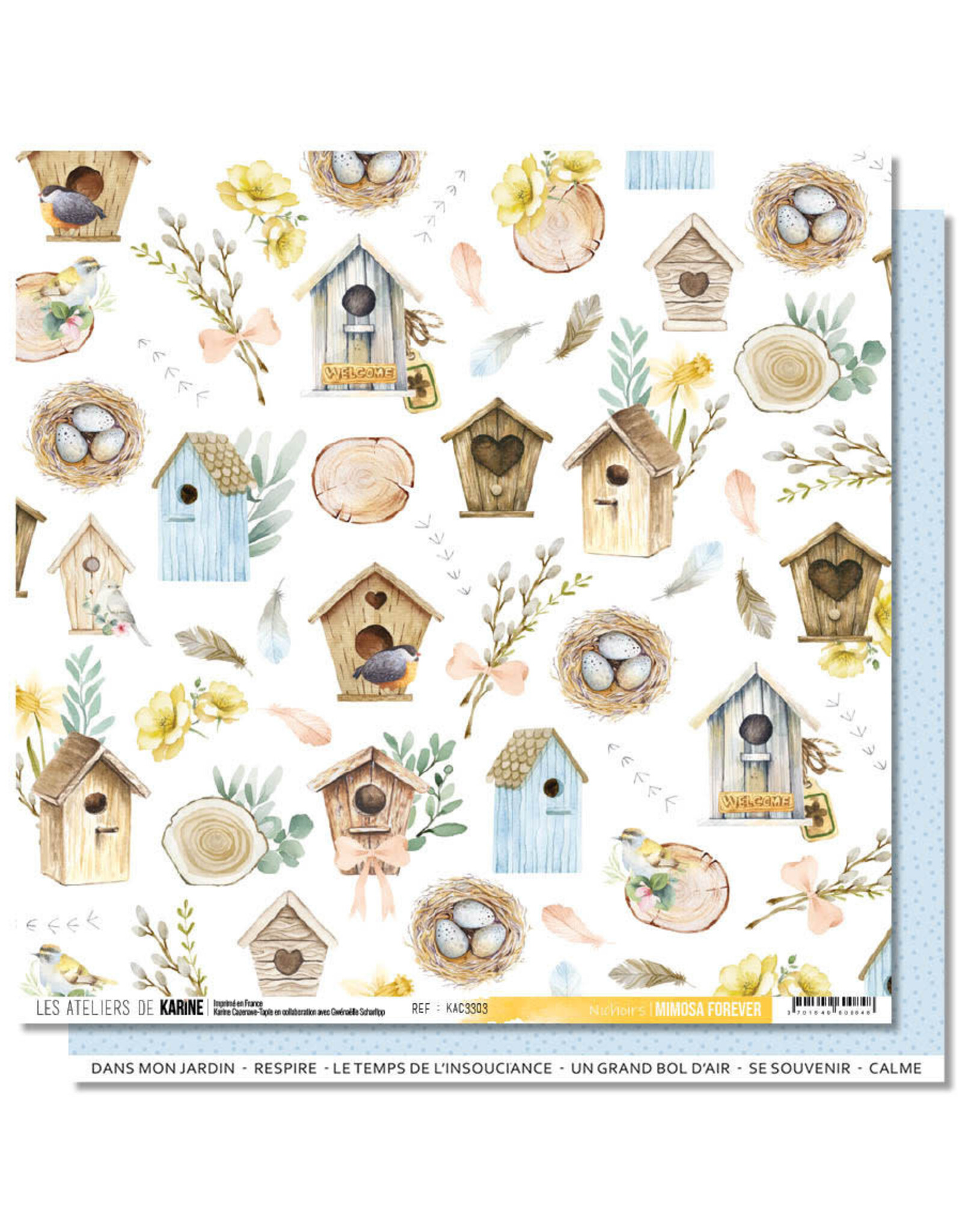 LES ATELIERS DE KARINE LES ATELIERS DE KARINE MIMOSA FOREVER NICHOIRS 12x12 CARDSTOCK