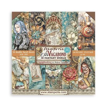 STAMPERIA STAMPERIA ANTONIS TZANIDAKIS SIR VAGABOND IN FANTASY WORLD 12X12 COLLECTION PACK 10 SHEETS