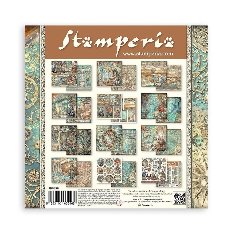 STAMPERIA STAMPERIA ANTONIS TZANIDAKIS SIR VAGABOND IN FANTASY WORLD 8x8 COLLECTION PACK 10 SHEETS