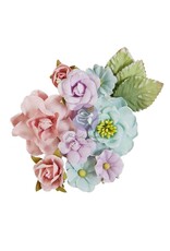 PRIMA PRIMA THE 3 GIRLS IN FULL BLOOM SPRING BREEZE PAPER FLOWERS 12 PIECES