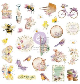 PRIMA PRIMA THE 3 GIRLS IN FULL BLOOM CARDSTOCK EPHEMERA DIE-CUTS 60/PK