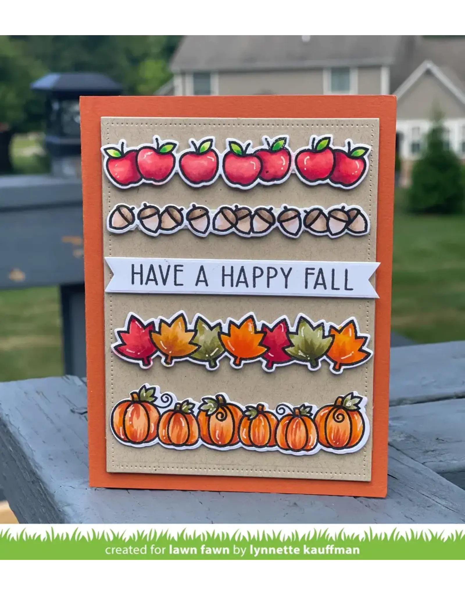 LAWN FAWN LAWN FAWN SIMPLE CELEBRATE FALL CLEAR STAMP AND DIE SET
