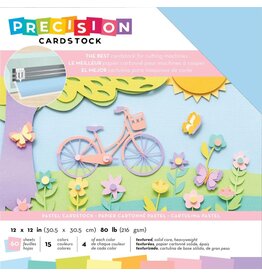 AMERICAN CRAFTS AMERICAN CRAFTS PRECISION  PASTEL/TEXTURED CARDSTOCK 12X12 60PK