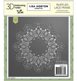 LISA HORTON CRAFTS LISA HORTON CRAFTS RUFFLED LACE FRAME 6x6 3D EMBOSSING FOLDER & DIE