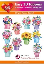 HEARTY CRAFTS HEARTY CRAFTS FLOWERS IN WATERING CANS EASY 3D TOPPERS