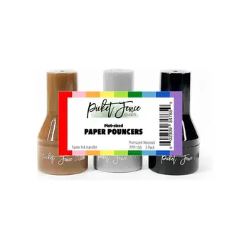 PICKET FENCE STUDIOS PINT-SIZE NEUTRALS PAPER POUNCERS 3/PK