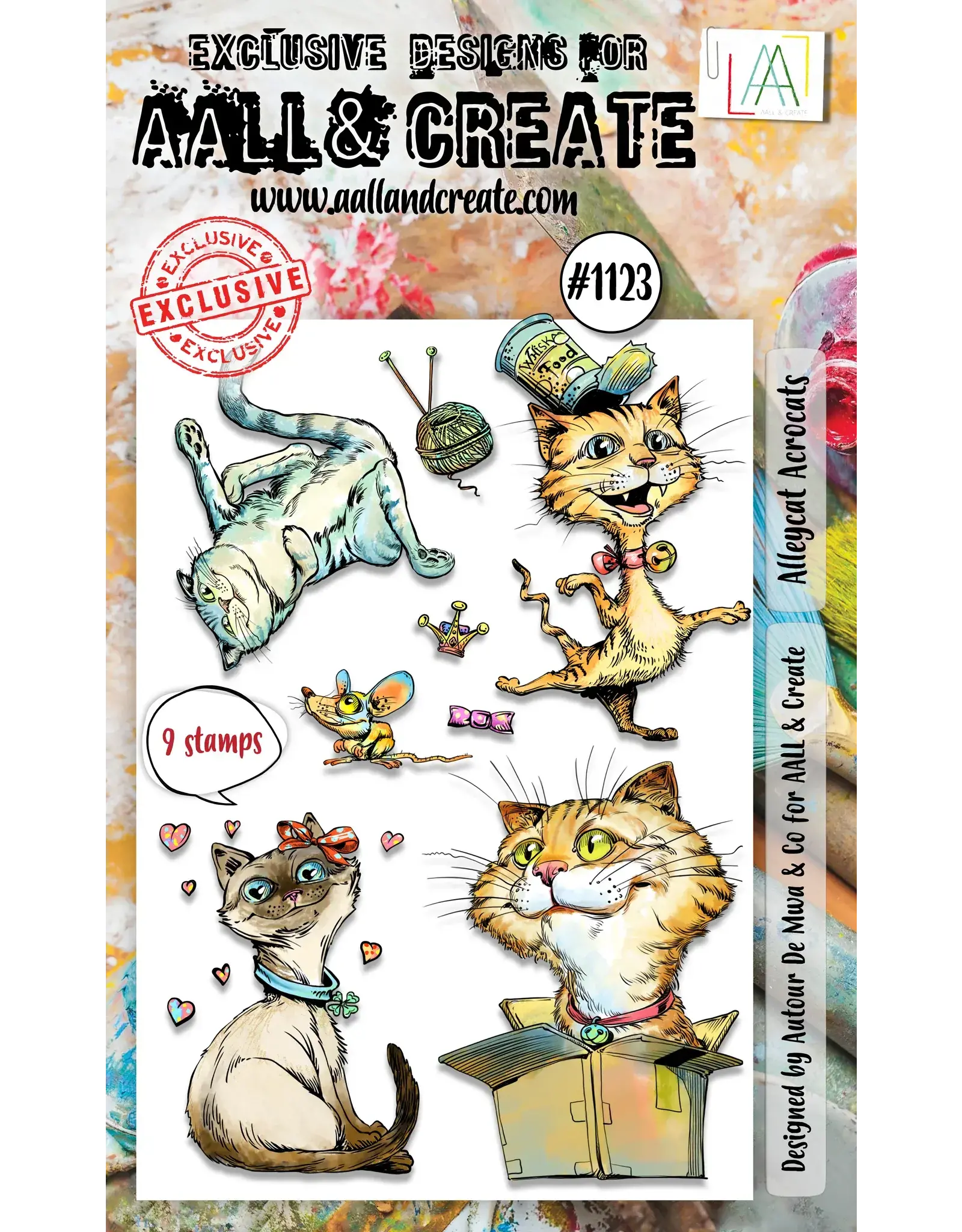 AALL & CREATE AALL & CREATE AUTOUR DE MWA #1123 ALLEYCAT ACROCATS A6 CLEAR STAMP SET