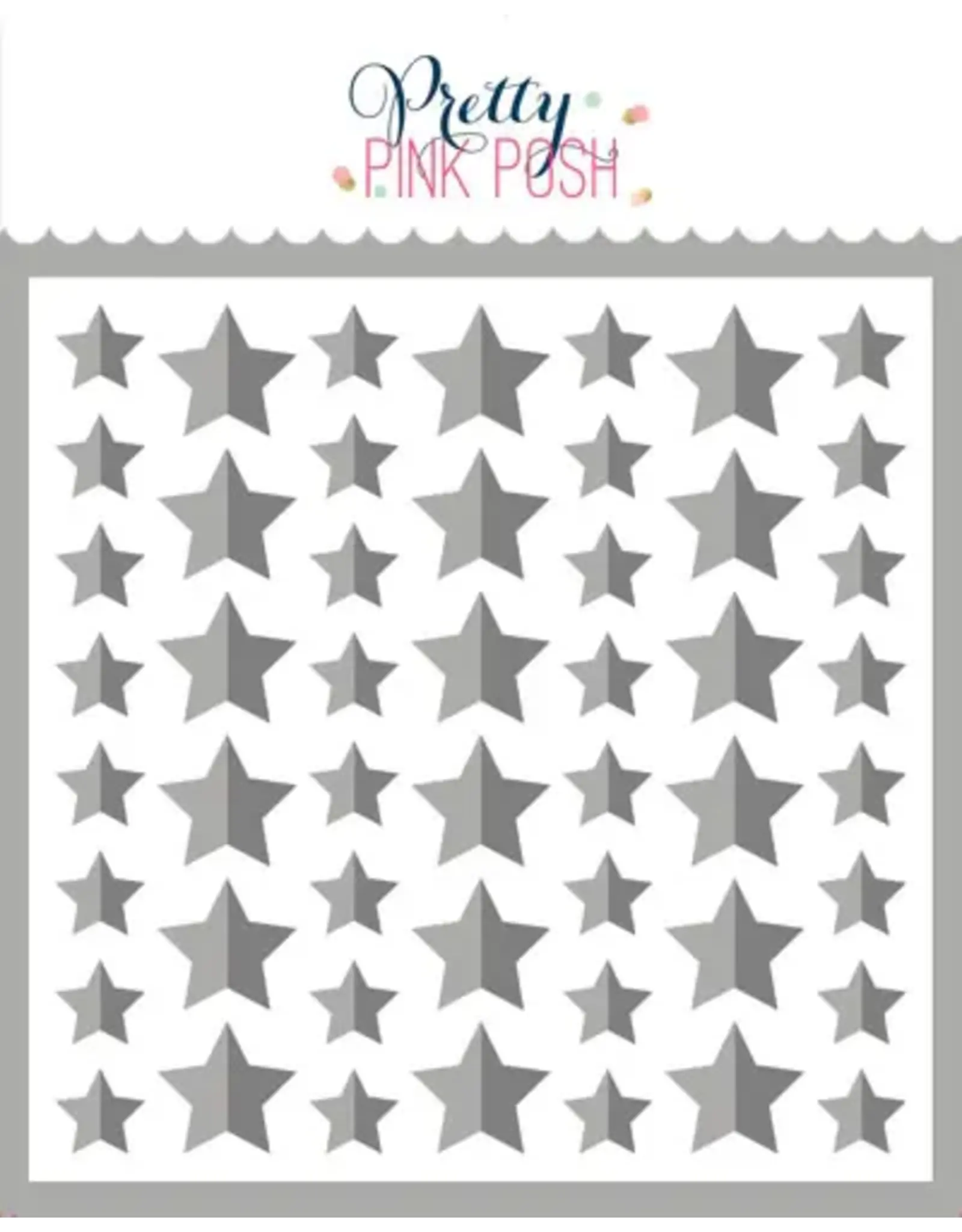 PRETTY PINK POSH PRETTY PINK POSH LAYERED HALF STARS STENCIL SET 2/PK