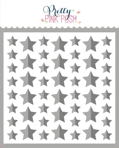 PRETTY PINK POSH PRETTY PINK POSH LAYERED HALF STARS STENCIL SET 2/PK