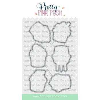 PRETTY PINK POSH BIRTHDAY CUPCAKES COORDINATING DIE SET