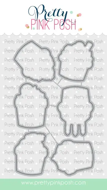 PRETTY PINK POSH BIRTHDAY CUPCAKES COORDINATING DIE SET