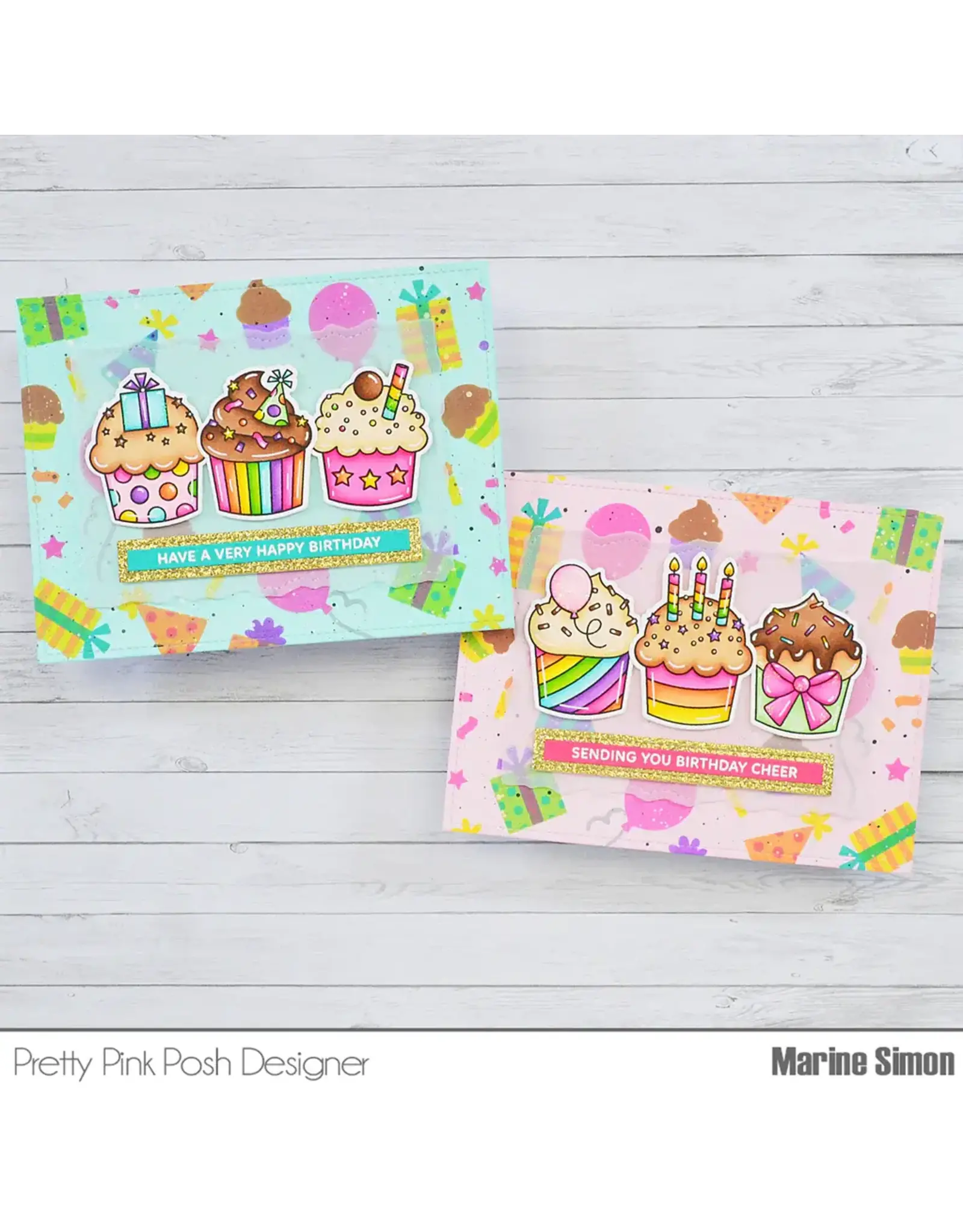 PRETTY PINK POSH PRETTY PINK POSH BIRTHDAY CUPCAKES COORDINATING DIE SET