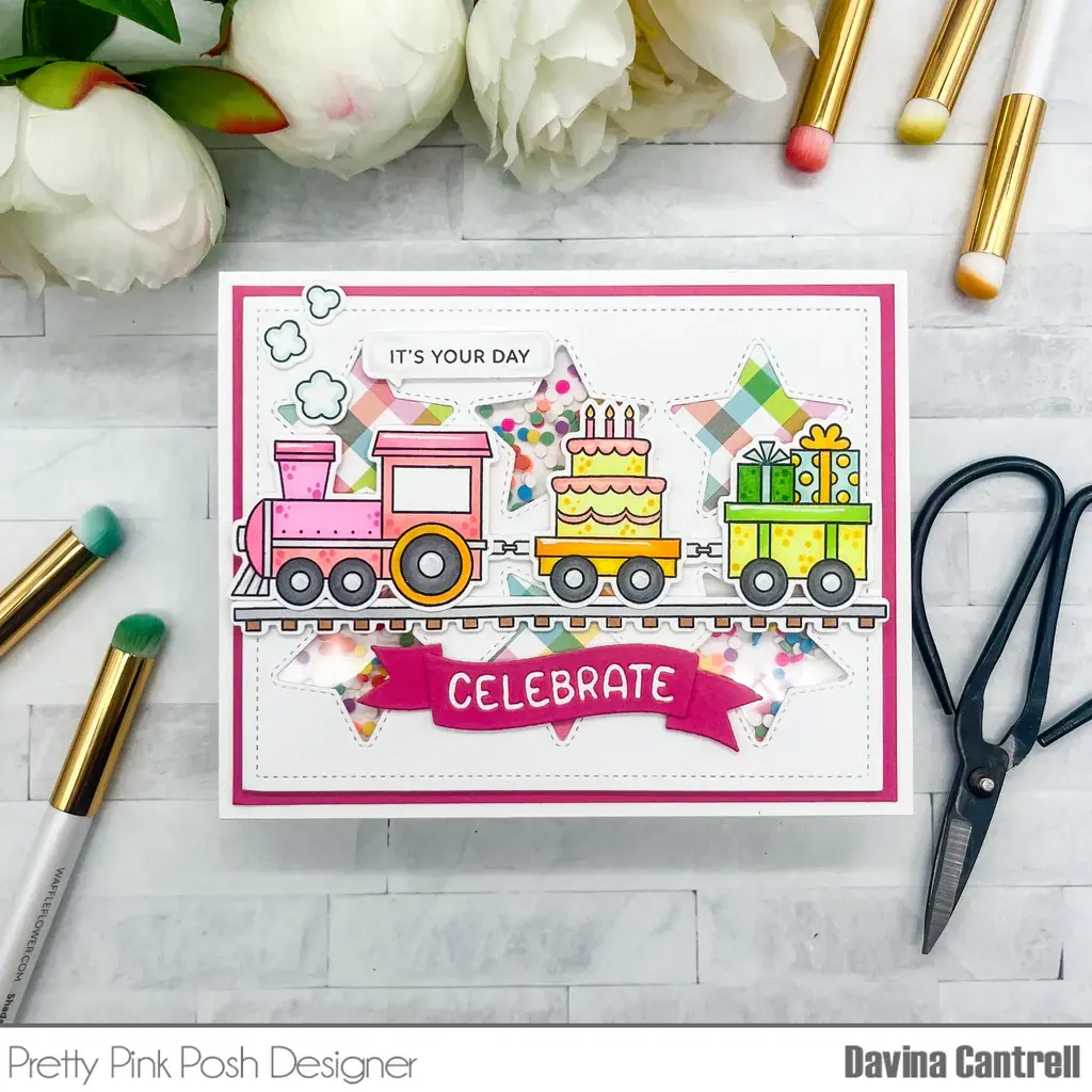 PRETTY PINK POSH BIRTHDAY TRAIN COORDINATING DIE SET