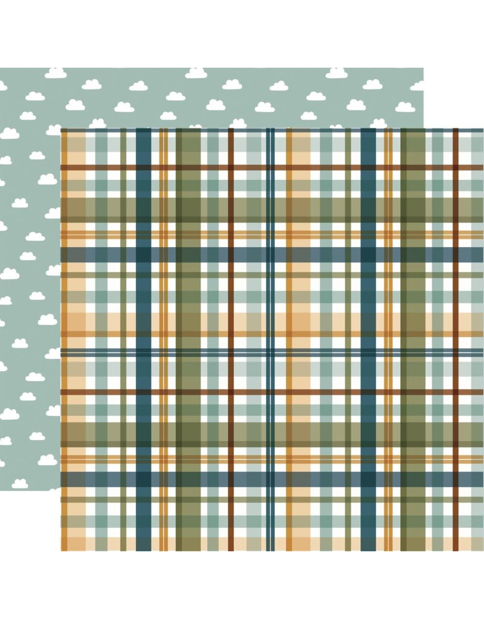 ECHO PARK PAPER ECHO PARK LORI WHITLOCK SPECIAL DELIVERY: BABY BOY LOVED BOY PLAID 12x12 CARDSTOCK