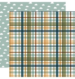 ECHO PARK PAPER ECHO PARK LORI WHITLOCK SPECIAL DELIVERY: BABY BOY LOVED BOY PLAID 12x12 CARDSTOCK
