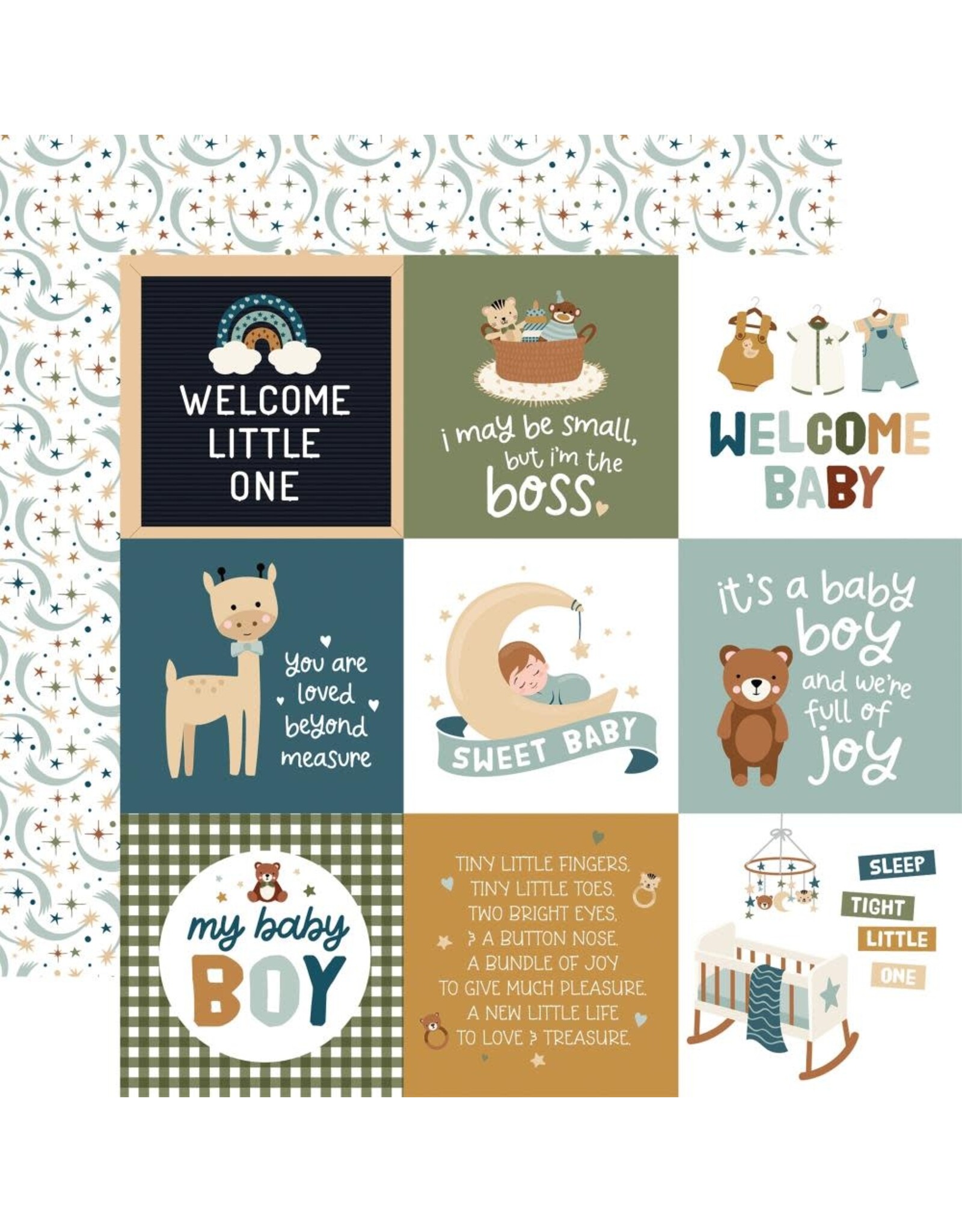 ECHO PARK PAPER ECHO PARK LORI WHITLOCK SPECIAL DELIVERY: BABY BOY 4x4 JOURNALING CARDS 12x12 CARDSTOCK