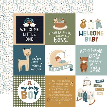 ECHO PARK PAPER ECHO PARK LORI WHITLOCK SPECIAL DELIVERY: BABY BOY 4x4 JOURNALING CARDS 12x12 CARDSTOCK
