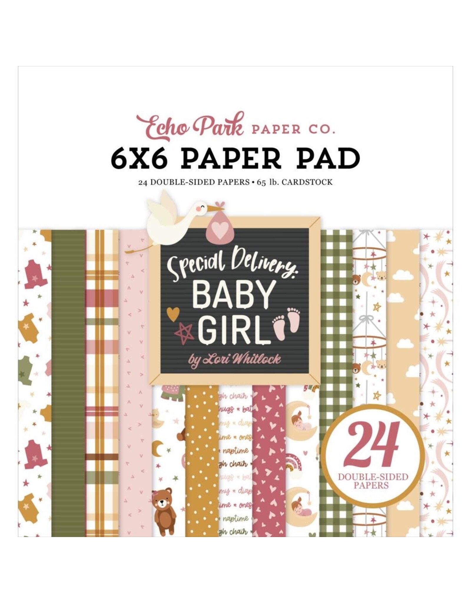 ECHO PARK PAPER ECHO PARK LORI WHITLOCK SPECIAL DELIVERY: BABY GIRL 6x6 PAPER PAD