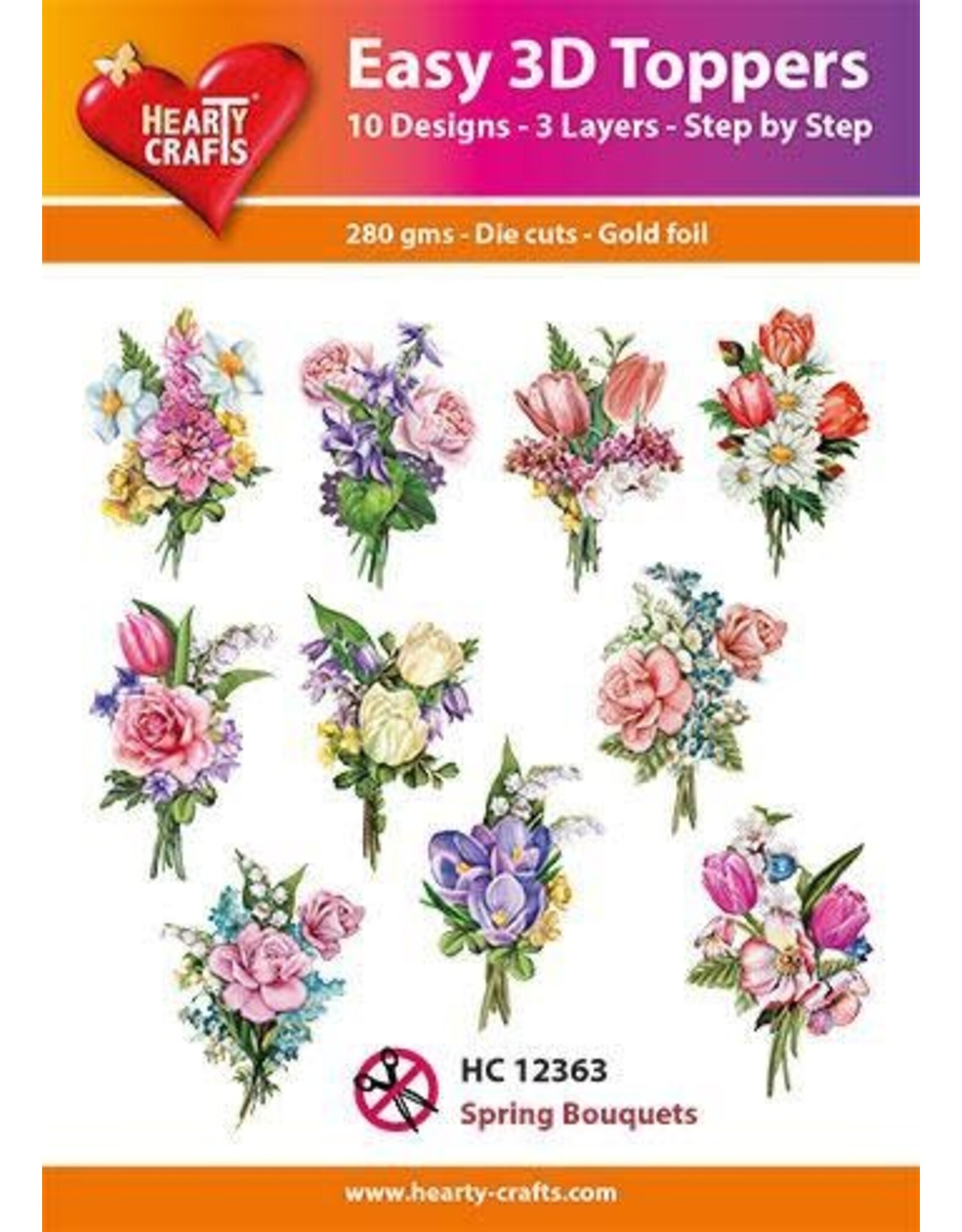 HEARTY CRAFTS HEARTY CRAFTS SPRING BOUQUETS EASY 3D TOPPERS