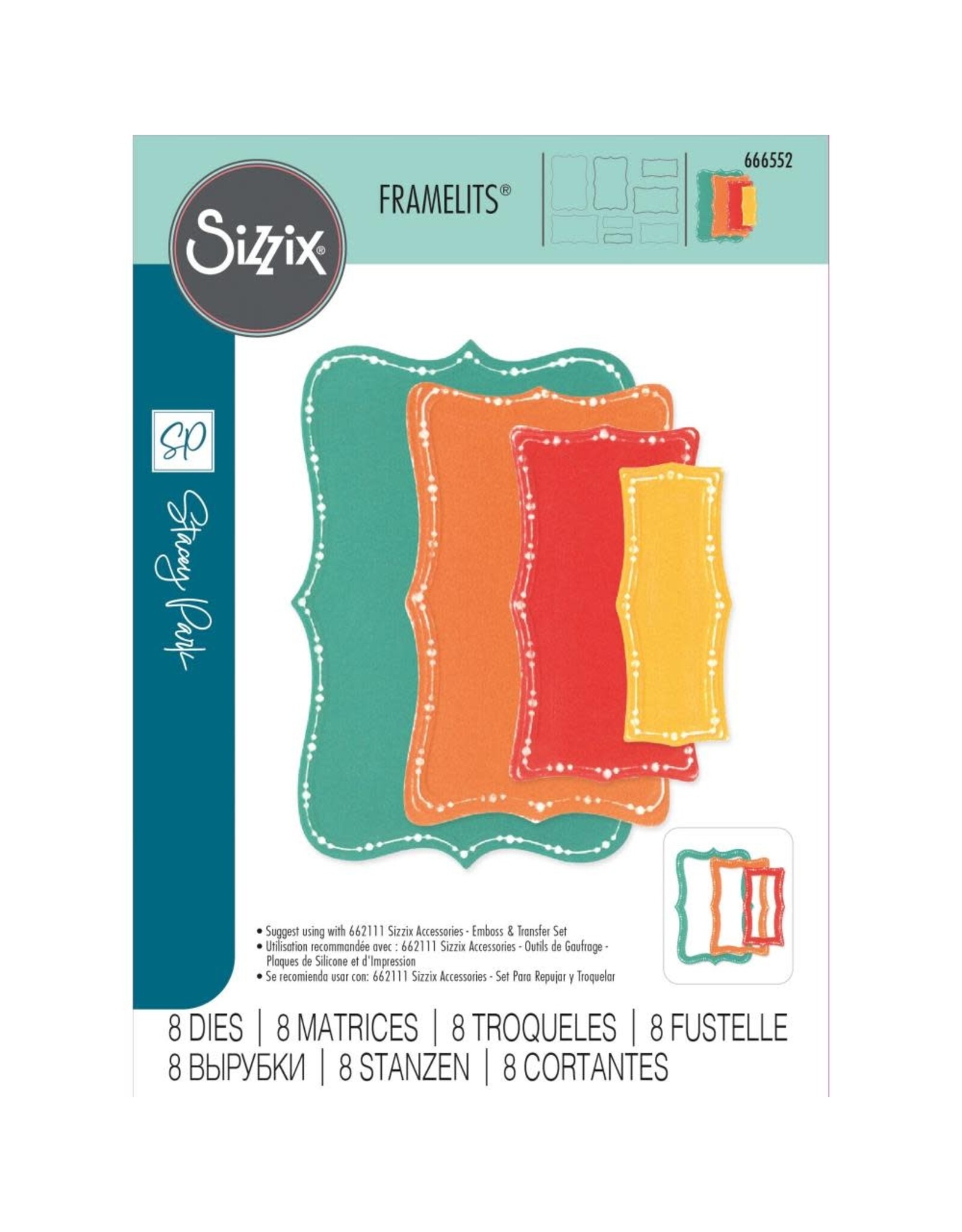 SIZZIX SIZZIX STACEY PARK DORIS DOTTED TOP NOTE FANCIFUL FRAMELITS DIE SET