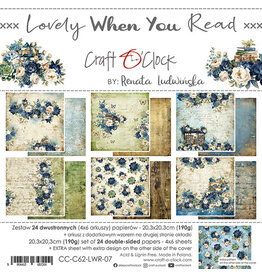 CRAFT O'CLOCK CRAFT O'CLOCK LOVELY WHEN YOU READ 8x8 BASIC PAPER PAD 24 SHEETS